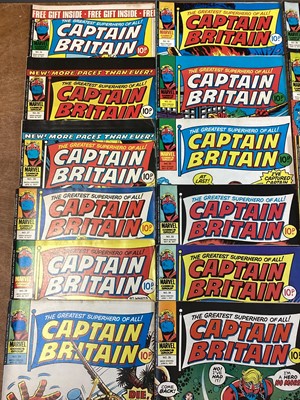 Lot 39 - Marvel Comics Captain Britain #1-39 (1976-1977) (No Free Gifts) Includes Origin and First appearance of Captain Britain and the first appearance of Betsy Braddock (Psylocke) in issue #8