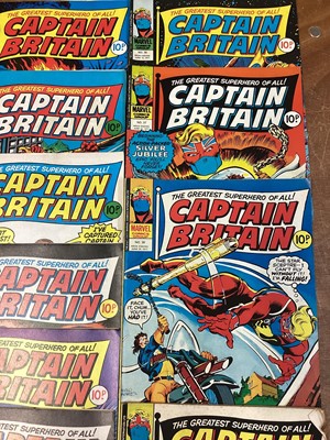 Lot 39 - Marvel Comics Captain Britain #1-39 (1976-1977) (No Free Gifts) Includes Origin and First appearance of Captain Britain and the first appearance of Betsy Braddock (Psylocke) in issue #8