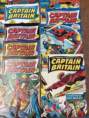 Lot 39 - Marvel Comics Captain Britain #1-39 (1976-1977) (No Free Gifts) Includes Origin and First appearance of Captain Britain and the first appearance of Betsy Braddock (Psylocke) in issue #8