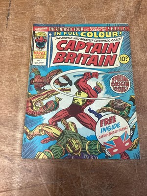 Lot 39 - Marvel Comics Captain Britain #1-39 (1976-1977) (No Free Gifts) Includes Origin and First appearance of Captain Britain and the first appearance of Betsy Braddock (Psylocke) in issue #8