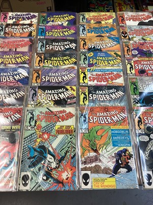 Lot 55 - Marvel Comics The Amazing Spider-Man, 1980's (American price variants). To include #256 - first apperance of Puma, #265 - first apperance of Silver Sable and first team apperance of the Wild Pack a...