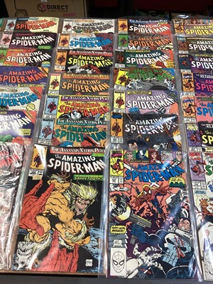 Lot 56 - Marvel Comics The Amazing Spider-Man, mostly 1990's and some 80's (American price variants). To include #365 - 30th anniversary hologram cover, #375 - Gold holofoil cover and many others. Approxima...