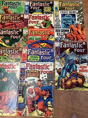 Lot 38 - Marvel Comics Fantastic Four 1960's (English and American price variants). To include #57 - iconic cover art by Jack Kirby, #66 - origin of HIM/Adam Warlock and others. Some in poor condition. Appr...