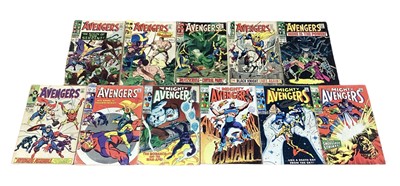 Lot 35 - Eleven Marvel Comics The Avengers #32 #40 #45 #48 (Key Issue) #49 (Key Issue) #58 #59 #62 #63 #64 #65 (1960's) (UK and American Price Variant)   First appearance and origin of the third Black Knigh...