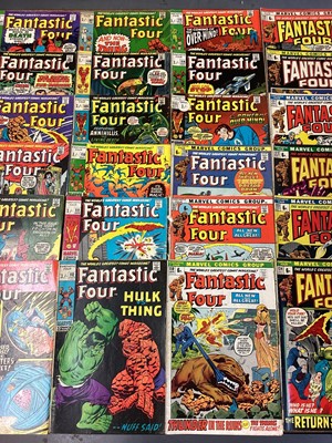 Lot 48 - Marvel Comics Fantastic Four 1970's (English price variants). To include #94 - first apperance of Agatha Harkness, first apperance of Ebony, first mention of the name Franklin Richards, #100 - mile...