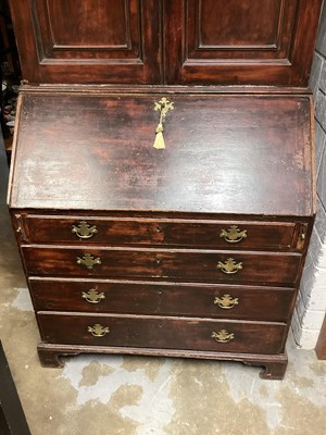 Lot 1335 - Mid 18th century bureau bookcase