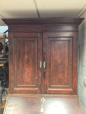 Lot 1335 - Mid 18th century bureau bookcase