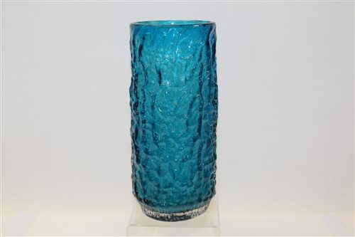 Lot 2000 - Large Whitefriars Kingfisher blue bark vase...