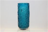 Lot 2000 - Large Whitefriars Kingfisher blue bark vase...