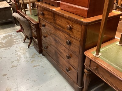 Lot 1271 - Victorian mahogany chest of four long graduated drawers on bun feet 120cm wide, 104cm high, 52cm deep