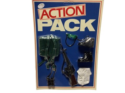 Lot 58 - Action Pack including weapons & equipment, on vacuum sealed cards (3)