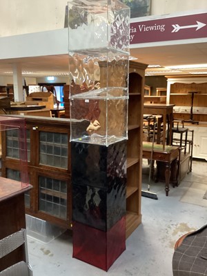 Lot 1290 - Unusual Kartel six tier plastic cube stacking unit with faceted moulded decoration