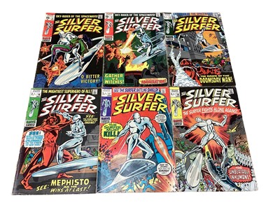 Lot 32 - Six Marvel Comics The Silver Surfer #11-13 #16-18 (1969/70) (UK and American Price Variant)