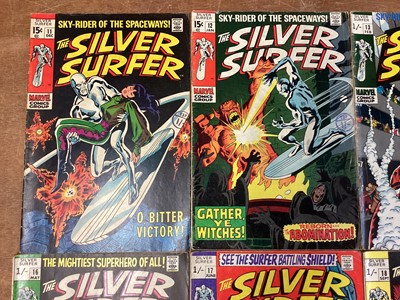 Lot 32 - Six Marvel Comics The Silver Surfer #11-13 #16-18 (1969/70) (UK and American Price Variant)
