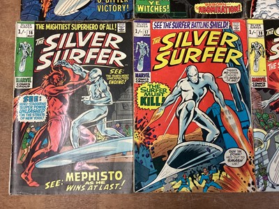 Lot 32 - Six Marvel Comics The Silver Surfer #11-13 #16-18 (1969/70) (UK and American Price Variant)