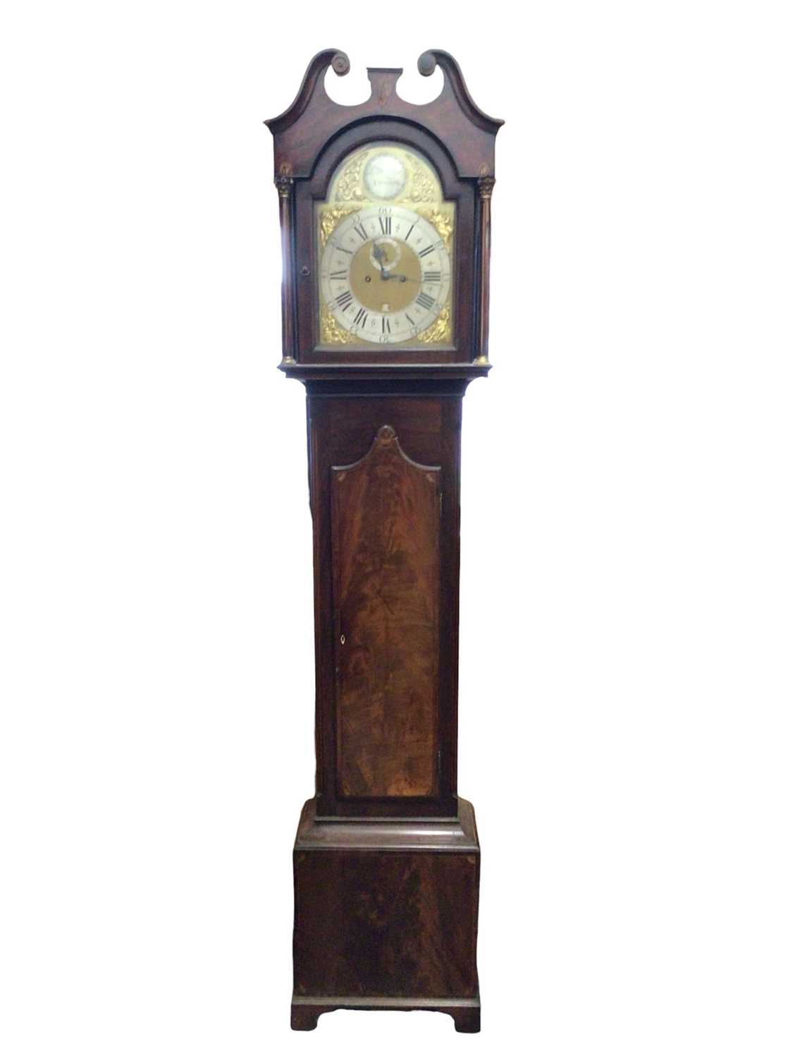 Lot 763 - George III inlaid longcase clock by John Lathan, London