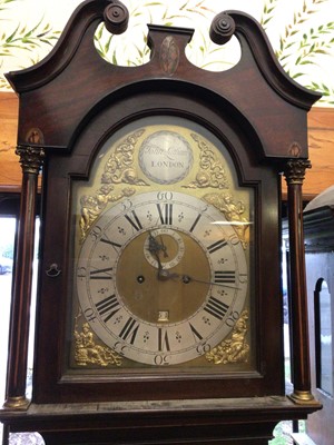 Lot 763 - George III inlaid longcase clock by John Lathan, London