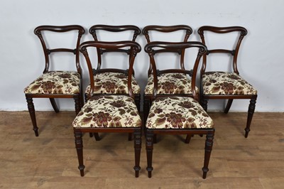 Lot 1348 - Set of six William IV rosewood drawing room chairs, stamped to frame Wilkinson, Ludgate Hill, London