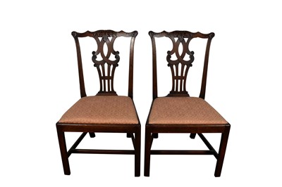 Lot 1349 - Pair of mid-18th century Chippendale side chairs