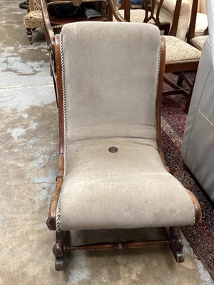 Lot 1472 - 19th century mahogany framed rocking chair