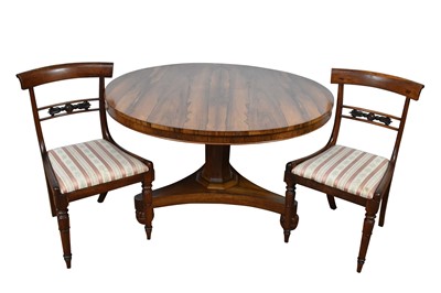 Lot 1312 - Set of six William IV rosewood bar back dining chairs