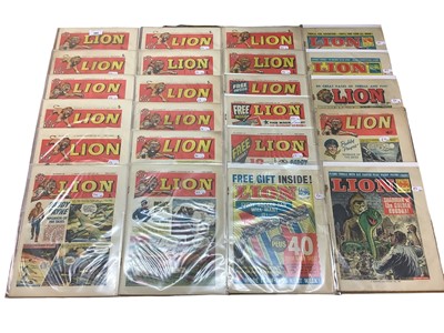 Lot 102 - Quantity of Fleetway Publication Ltd "Lion" magazine dating (1962/63/65) (Boarded and Bag)