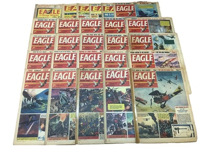 Lot 1792 - Quantity of Fleetway Publication Ltd "Lion" magazine dating (1962/63/65) (Boarded and Bag) / Quantity of Eagle and Boys' World Magazine dating from (1964/65/66) (Poor condition)