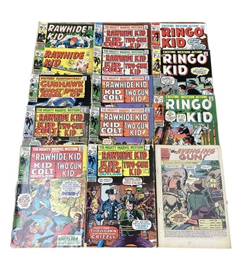 Lot 64 - Fourteen Western Themed Marvel Comics "The Mighty Marvel Western" The Rawhide Kid, Kid Colt Outlaw and Two-Gun Kid #7 #8 #9 #11 #12 #13 (1970) (American Price Variant). Marvel Comics The Ringo Kid...