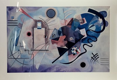 Lot 140 - After Kandinsky - large framed print - Yellow Red Blue Guggenheim, 72cm x 114cm in glazed frame, together with a print of Wassily Kandinsky's 'Impression III', 51cm x 67cm in glazed frame
