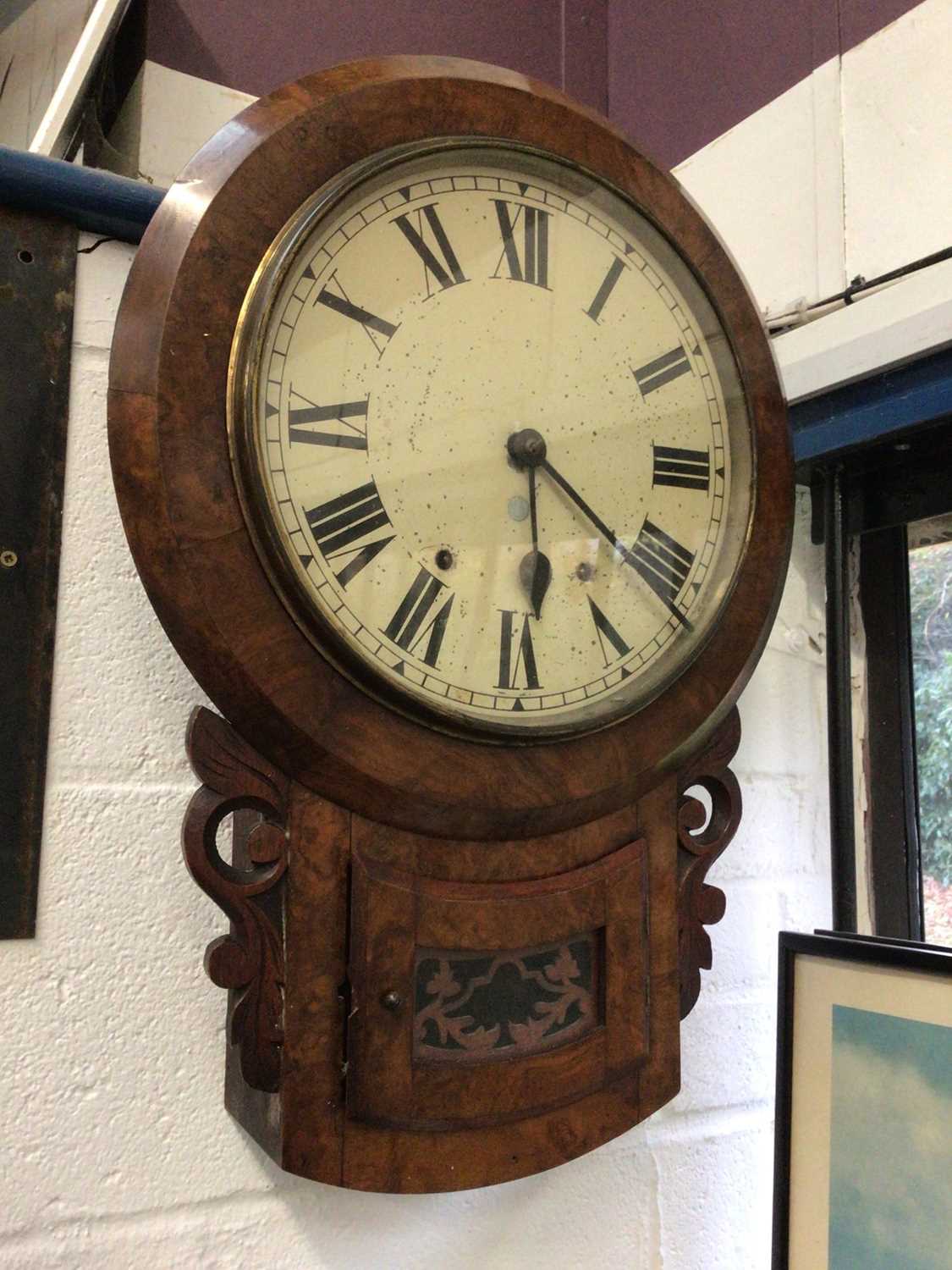 Wall Dial Lot 136 - Walnut cased wall dial, 40cm diameter