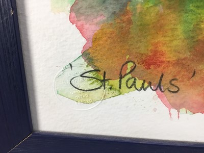 Lot 141 - Alce Harfield watercolour - St Paul's, signed, blind stamped, 72cm x 52cm, in glazed frame