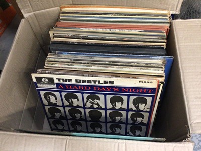 Lot 652 - Box of Pop & Classical LP records including The Beatles A Hard Day's Night & Abbey Road, plus Meat Loaf Bat Out of Hell and others (qty)