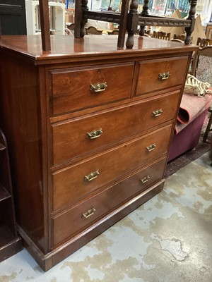 Lot 1316 - Edwardian walnut chest of five drawers on platform base 120 wide, 120 wide, 51cm deep