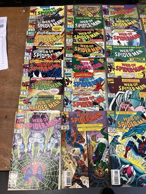 Lot 74 - Marvel Comics Web of Spider-Man, 1985 to 1995 (Mostly American price variants). A large group to include issues #1 - #12, #15 - #53, #55 - #57, #59 - #100, #104 - #126, #128 - #129 and some annuals...