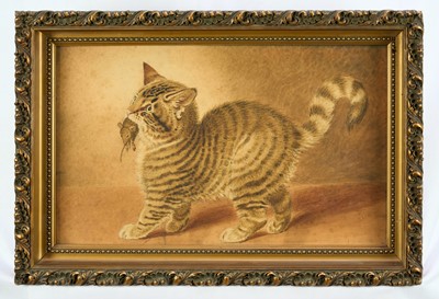 Lot 1088 - English School, early 20th century, watercolour - 'The Mouser', 27cm x 44.5cm, in glazed gilt frame