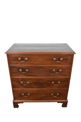 Lot 1329 - Georgian mahogany chest of four drawers