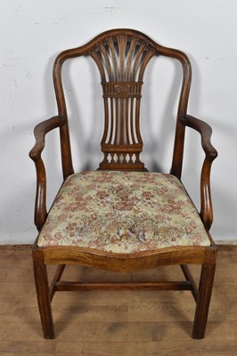 Lot 1357 - George III mahogany open armchair