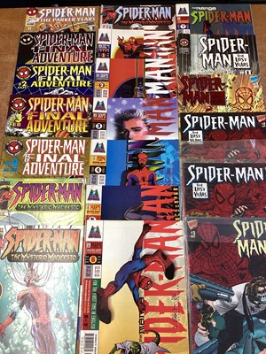 Lot 76 - Marvel Comics Spider-Man stories/mini series, to include The Amazing Spider-Man Planet of the Symbiotes part 1 - 5 (1995), the Lethal Foes of Spider-Man part 1 - 4 (1993), Spider-Man revenge of the...