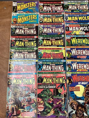 Lot 57 - Mixed Marvel Horror Lot to include Adventure into Fear The Man Called Morbius...The Living Vampire #24-26 (1974) First appearance of Blade outside of Tomb Of Dracula and first meeting of Blade and...