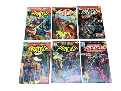 Lot 29 - Marvel Comics The Tomb Of Dracula #9 #12 #13 #18 #25 #61 (1973/78) (UK Price Variant) Second appearance of Blade in issue #12, third appearance and origin of Blade in issue #13, first battle betwee...
