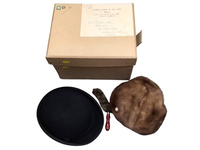 Lot 685 - Lock & Co Gentleman's Bowler hat & ladies Canadian fur hat (2)