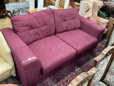 Lot 1333 - Contempory plum coloured sofa