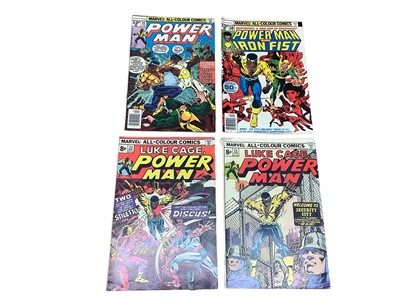 Lot 31 - Marvel Comics Luke Cage, Power Man #22 #23 #49 & Power Man and Iron Fist #50 (UK Price Variant) First appearance of the Heroes For Hire and Title changed to include Iron Fist