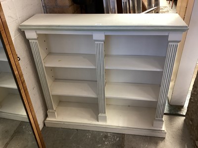 Lot 1345 - White painted open bookcase with open shelves 106 wide, 97cm high