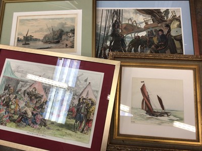 Lot 180 - Collection of antique and later pictures and prints, including framed vintage advertisements, maritime prints, Illustrated London News prints, etc
