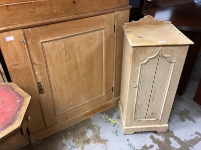 Lot 1350 - Victorian pine bedside cupboard and pine cupboard (2)