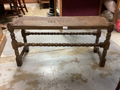 Lot 1352 - 1920s oak stool with caned seat