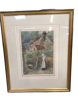 Lot 231 - S. Saville Smith, watercolour - Fetching Water, signed