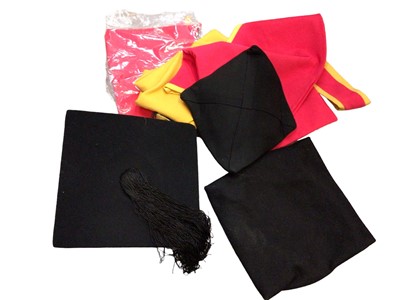 Lot 698 - Mortar Board and other university regallia plus box of sundries