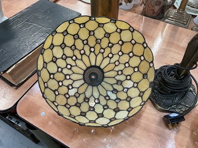 Lot 708 - Two Tiffany style table lamps